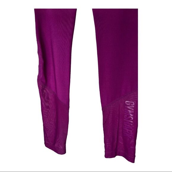 GYMSHARK Mesh Leggings Full Length in Maroon Size XS - Picture 5 of 7